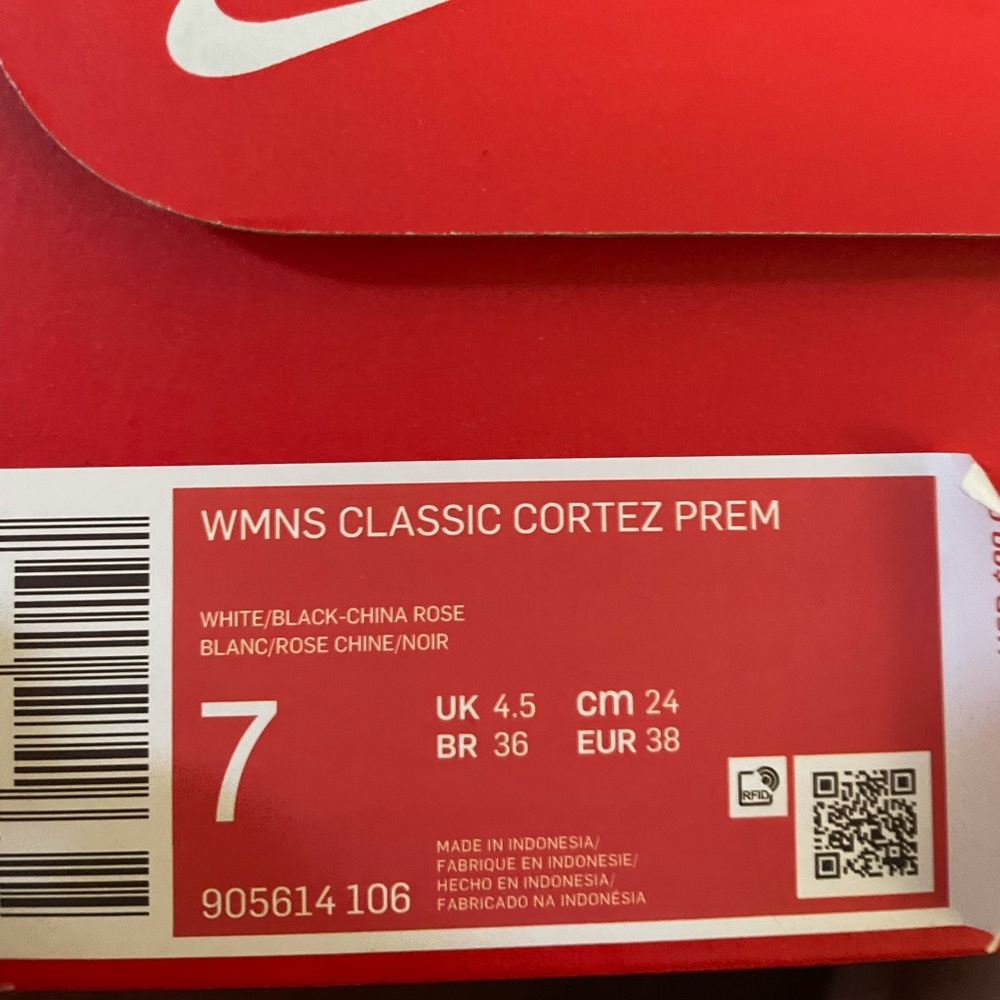 NIKE WMNS CORTEZ PREMIUM WHITE/BLACK/CHINA ROSE